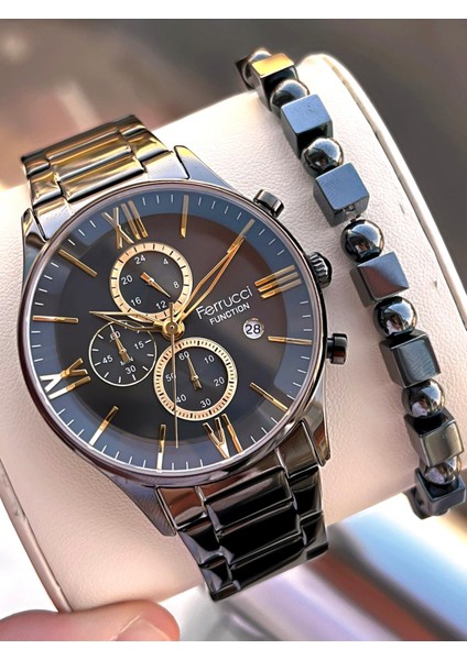 Çelik Kordon Iç Fonksiyonları Aktif 2 Yıl Garantili Erkek Kol Saati+Bileklik F.FGG233.03 indirimleri