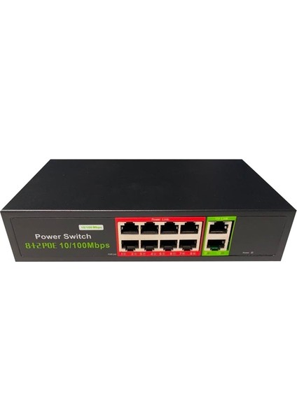Uranıum POE-8002-96W 8 Port 10/100 + 2 Port 10/100 RJ45 Uplınk Watch-Dog Poe Swıtch (Realtek Chıpset