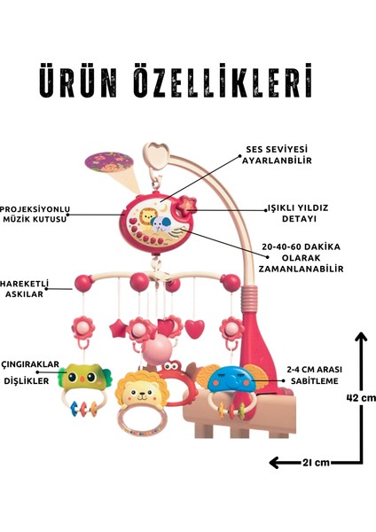 Pilli Işıklı Müzikli Projektörlü Kumandalı Sabitlemeli Dönence Çıngıraklı Dişlikli Bebek Yatıştırıcı Kırmızı ve Mavi fiyatları