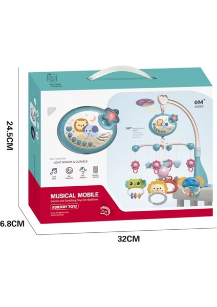Pilli Işıklı Müzikli Projektörlü Kumandalı Sabitlemeli Dönence Çıngıraklı Dişlikli Bebek Yatıştırıcı Kırmızı ve Mavi fırsatları