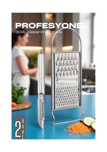 Bfs Rende Soyacak Seti - Sebze Oyacağı - Profesyonel Çelik 2 Li Set