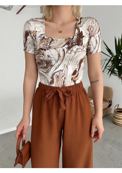 Kadın Kare Yaka Uzun Kollu Viskon Bluz modelleri