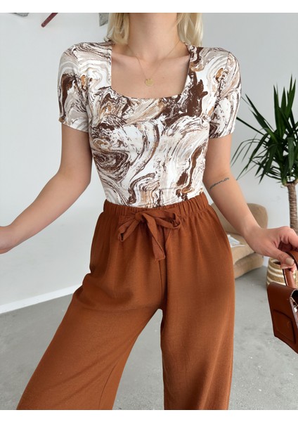 Kadın Kare Yaka Uzun Kollu Viskon Bluz fırsatları