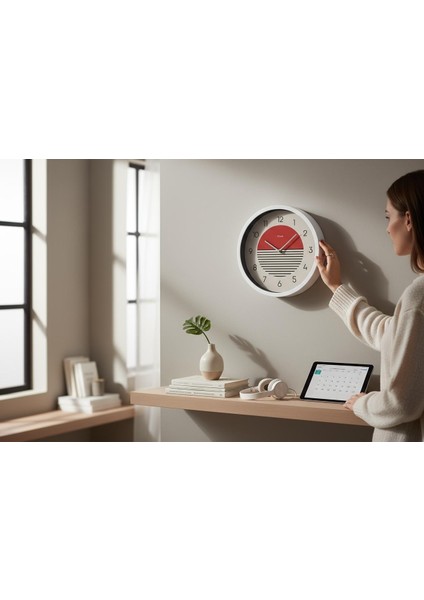Duvar Saati Modern Saat Beyaz Renk 30CM Iskandinav Home