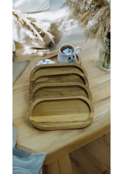 Ahşap Kahve, Çerez, Meyve Sunum Altlığı 4'lü Aile Paketi fiyatları