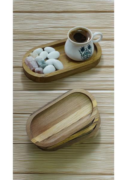 Ahşap Kahve, Çerez, Meyve Sunum Altlığı 4'lü Aile Paketi modelleri