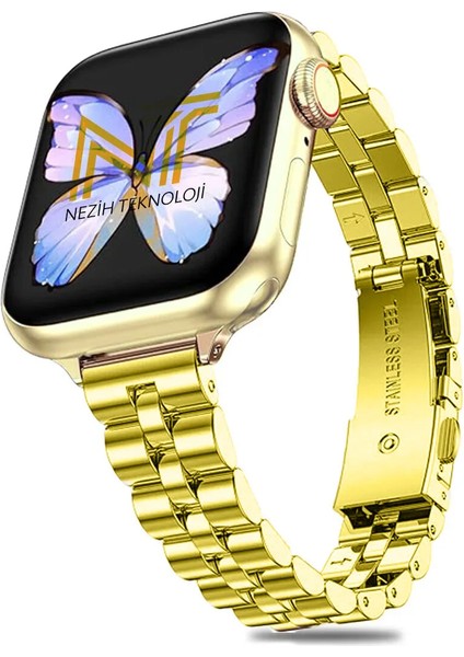 Apple Watch Seri 2/3/4/5/6/7/8/9/se 38MM-40MM-41MM Seri 10 42MM Uyumlu Ince Tasarım Kordon