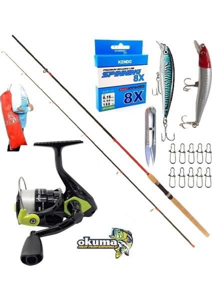 Okuma Fın Chaser 4000 274CM 7-30GR Okuma Wave Power Rapala Maket Balık Spin Olta Takımı Seti