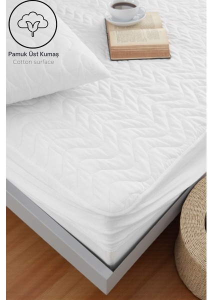 Kapitoneli Fitted Beyaz Yatak Koruyucu Tek Çift Kişilik Su Sıvı Geçirmez Terletmeyen Yatak Alezi modelleri