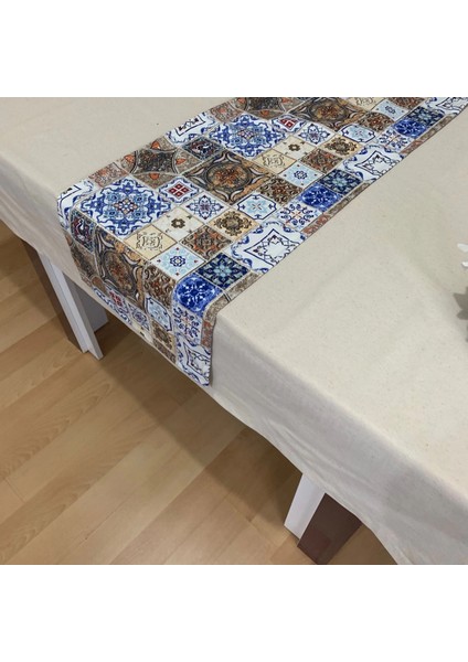 Etnik Desenli Runner, Duck Kumaş Runner, Su ve Leke Itici | Dayanıklı, Modern Tasarım 40X110 cm modelleri