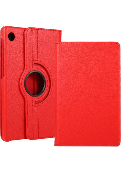 Lenovo Tab M10 TB-328F 3. Jenerasyon Uyumlu Lckc Dönebilen Standlı Kılıf-Kırmızı