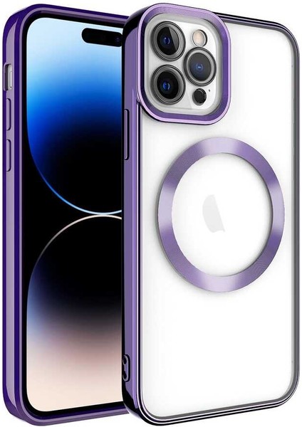 iPhone 14 Pro Uyumlu Magsafe Wireless Şarj Özellikli Lckc Setro Silikon-Derin Mor