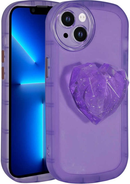 iPhone 13 Kılıf Kamera Korumalı Pop Soketli Renkli Lckc Ofro Kapak-Mor