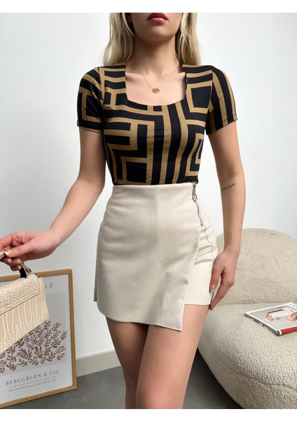 Kadın Kare Yaka Uzun Kollu Viskon Bluz fiyatları