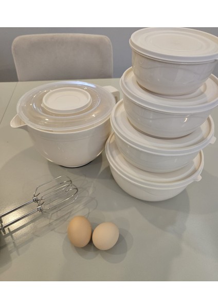 Mikser Kase & Karıştırma Kabı Set + 4'lü Kase Set