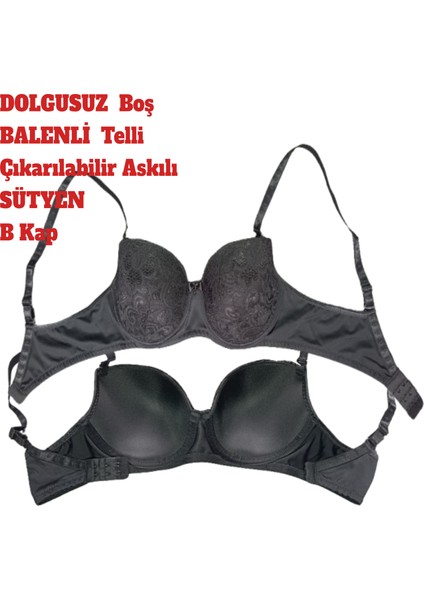 Sütyen Dolgusuz Boş Balenli Telli Çıkarılabilir Askılı B Kap fiyatları