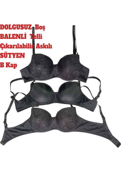 Sütyen Dolgusuz Boş Balenli Telli Çıkarılabilir Askılı B Kap fırsatları