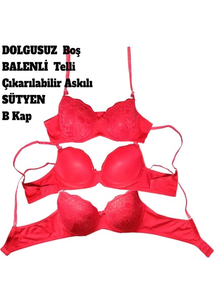 Sütyen Dolgusuz Boş Balenli Telli Çıkarılabilir Askılı B Kap fırsatları