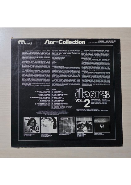 The Doors - Star Collection Vol. 2 - 1974 - Dönem Baskı Plak - Longplay - Lp fiyatları