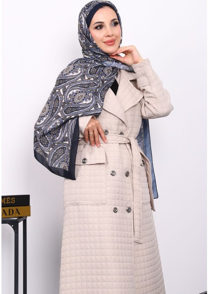 Taş Kuşaklı Cep Detaylı Kapitone Kaban modelleri