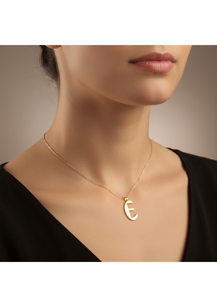 14 Ayar Altın Kolye Ucu Harf E GM9522 1 gr