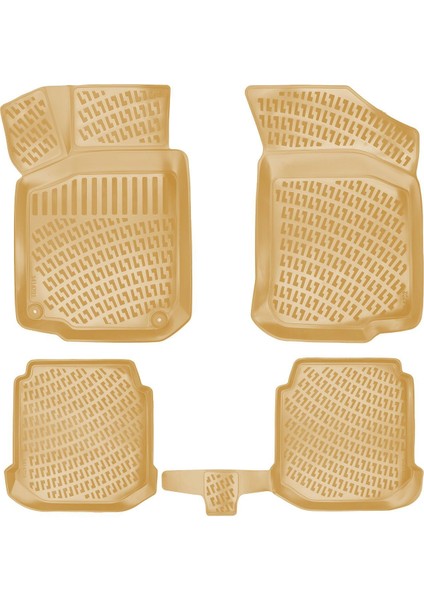 Rizline Seat Leon 1998-2004 Ile Uyumlu 3D Havuzlu Paspas Bej