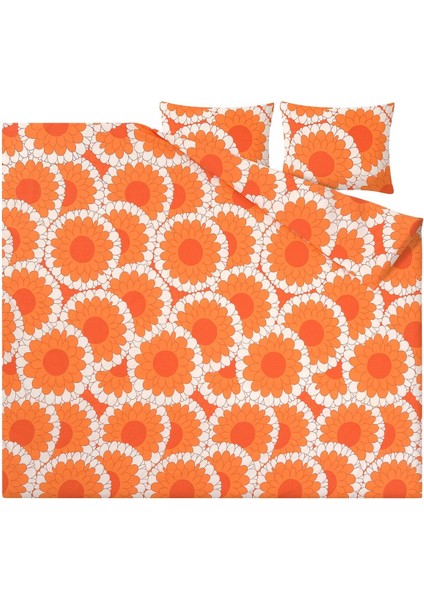 Çift Kişilik Nevresim Seti, Turuncu, 240X220/50X60 cm fiyatları