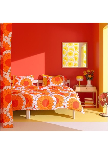 Çift Kişilik Nevresim Seti, Turuncu, 240X220/50X60 cm modelleri