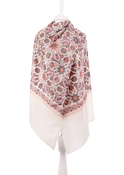 Krem Full Işlemeli Suzani Yün Şal fiyatları