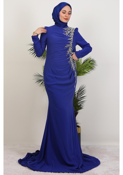 Akasya Buzy Abiye Gece Mavi fiyatları