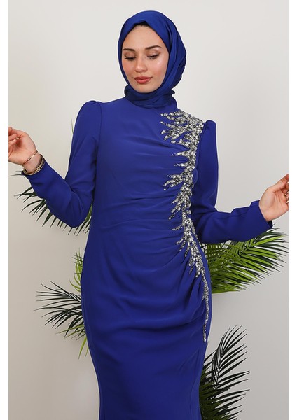 Akasya Buzy Abiye Gece Mavi indirimleri