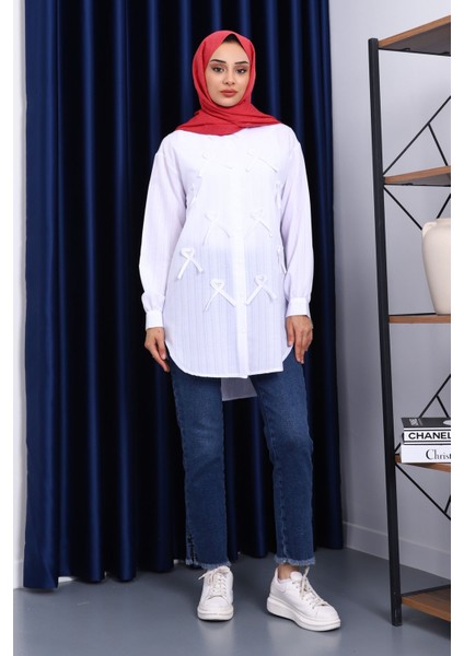 Beyaz Önü Fiyonklu Tunik fiyatları