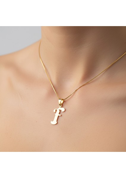14 Ayar Altın Kolye Ucu Harf F GM9648 1 gr