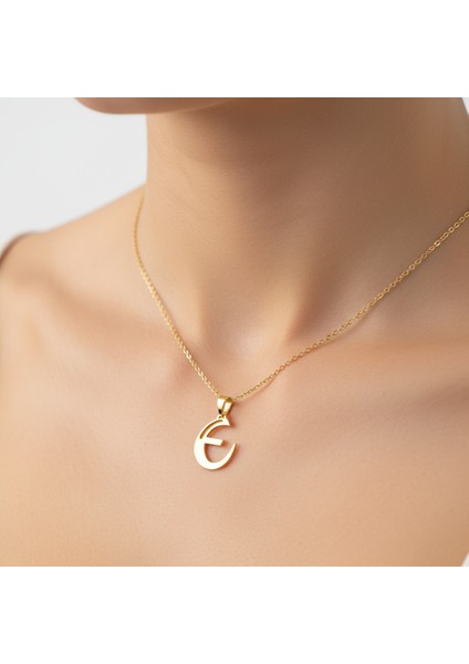 14 Ayar Altın Kolye Ucu Harf E GM9509 0.5 gr