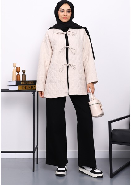 Taş Yakalı Çift Cepli Kapitone Ceket fiyatları