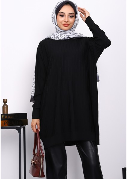 Siyah Merserize Salaş Triko Tunik