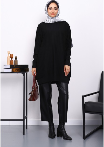 Siyah Merserize Salaş Triko Tunik fiyatları