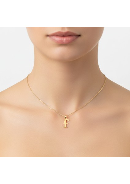 8 Ayar Altın Kolye Ucu Harf F GM9652 1 gr