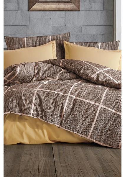 Rian Çift Kişilik Nevresim Takımı Kahverengi