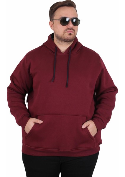 Mocgrande Büyük Beden Erkek Basic Sweat Kapüşonlu 11700 Murdum indirimleri