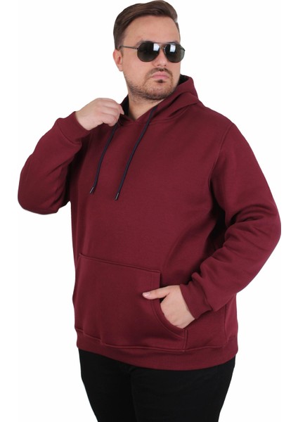 Mocgrande Büyük Beden Erkek Basic Sweat Kapüşonlu 11700 Murdum