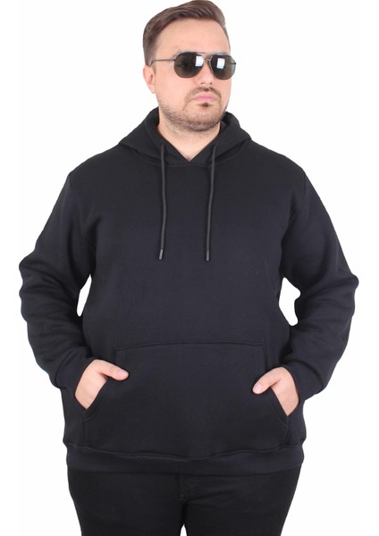 Mocgrande Büyük Beden Erkek Basic Sweat Kapüşonlu 11700 Sıyah fırsatları