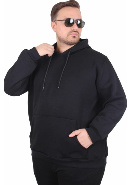 Mocgrande Büyük Beden Erkek Basic Sweat Kapüşonlu 11700 Sıyah indirimleri