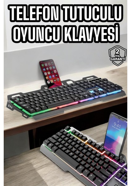 Zengezur Oyuncu Klavyesi Q Klavye Rgb Işıklı Mouse Hediyeli