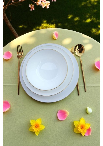 Oftast 24 Parça Yaldızlı 6 Kişilik Yemek Takımı Gld