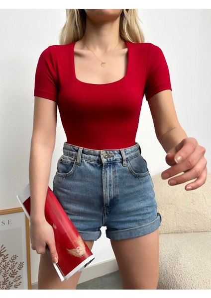 Kadın Kare Yaka Uzun Kollu Viskon Bluz indirimleri