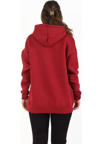 2502 Kapşonlu Cepli Üç Iplik Şardonlu Sweat