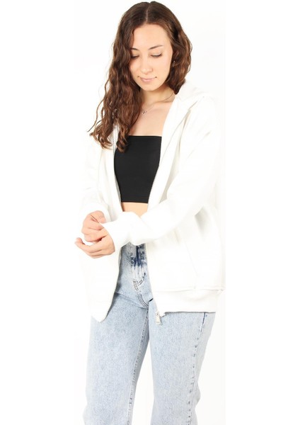 2501 Fermuarlı Kapşonlu Sweat