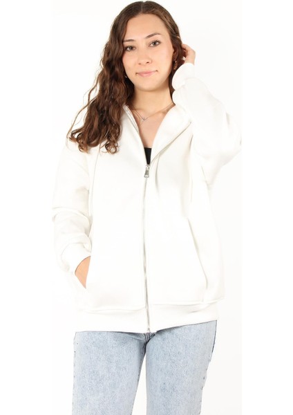 2501 Fermuarlı Kapşonlu Sweat
