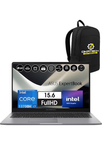 Expertbook P1 P1503 Intel Core I7-13700H 16GB Ddr5 2 TB SSD Wın 11 Pro 15.6 Fhd Intel UHD Taşınabilir Bilgisayar + Kablosuz Kulaklık fiyatları
